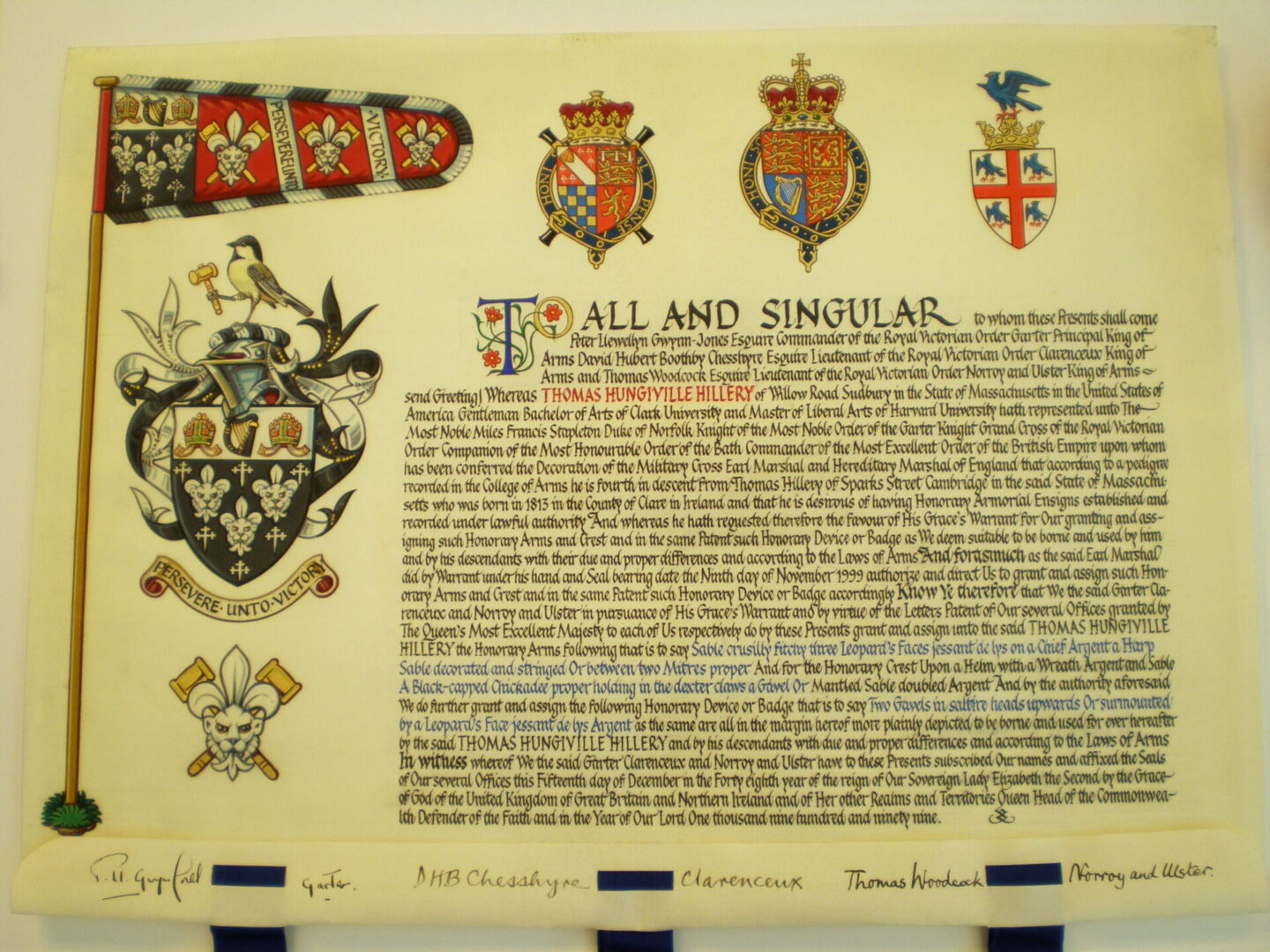 Hillery coats of arms, College of Arms London, Surrey 30, pages 334-6.